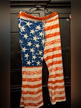 American Flag Print Lounge Pants - Red, White & Blue